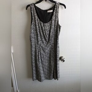 Loft Navy White Polka Dot Dress Size 14